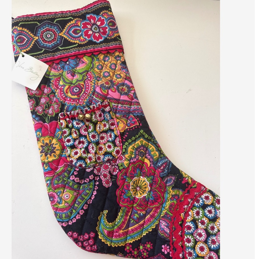 Vera Bradley Christmas Stocking in the retired Symphony in Hue pattern NWT